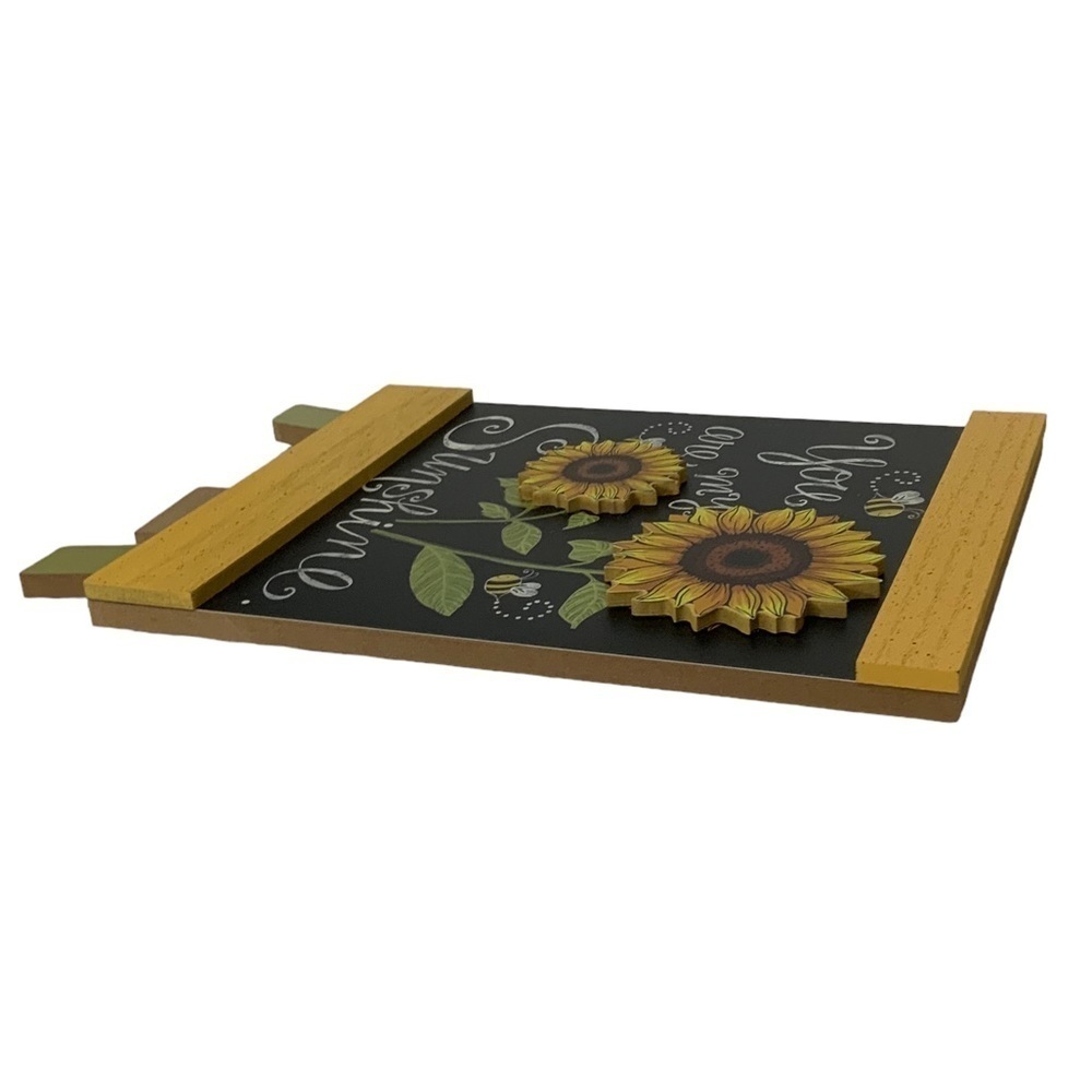 Sunflowers Bees Table Decor by Backyard Freestanding Wood Easel Picture Placque - Picture 6 of 15